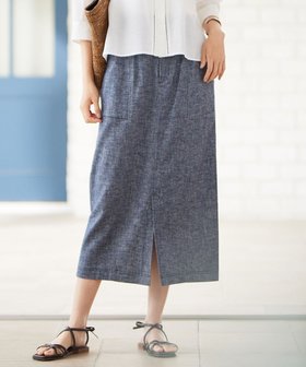 【自由区/JIYU-KU】の【カタログ掲載・洗える】コットンリネンシャンブレー スカート 人気、トレンドファッション・服の通販 founy(ファニー) ファッション Fashion レディースファッション WOMEN スカート Skirt インディゴ Indigo ストレート Straight スリット Slit ツイル Twill デニム Denim フロント Front リネン Linen 夏 Summer 春 Spring S/S・春夏 Ss・Spring/Summer 洗える Washable |ID:prp329100004436740