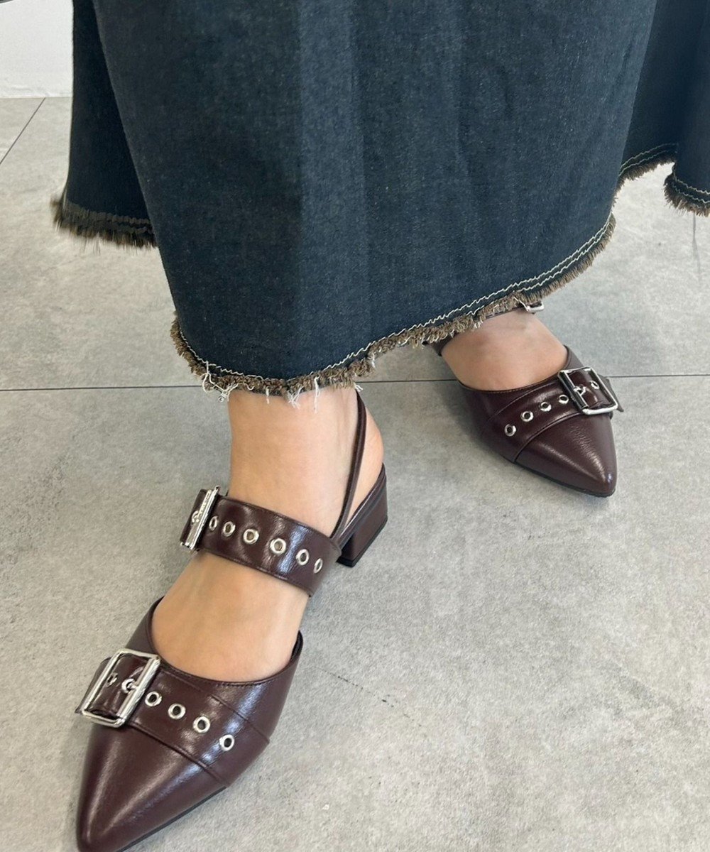 【ウィゴー/WEGO】のハトメベルトポインテッドシューズ インテリア・キッズ・メンズ・レディースファッション・服の通販 founy(ファニー) 　ファッション　Fashion　レディースファッション　WOMEN　ベルト　Belts　シューズ　Shoes　シルバー　Silver　シンプル　Simple　スマホ　Smartphone　トレンド　Trend　ブラウン|ID: prp329100004436883 ipo3291000000031845382