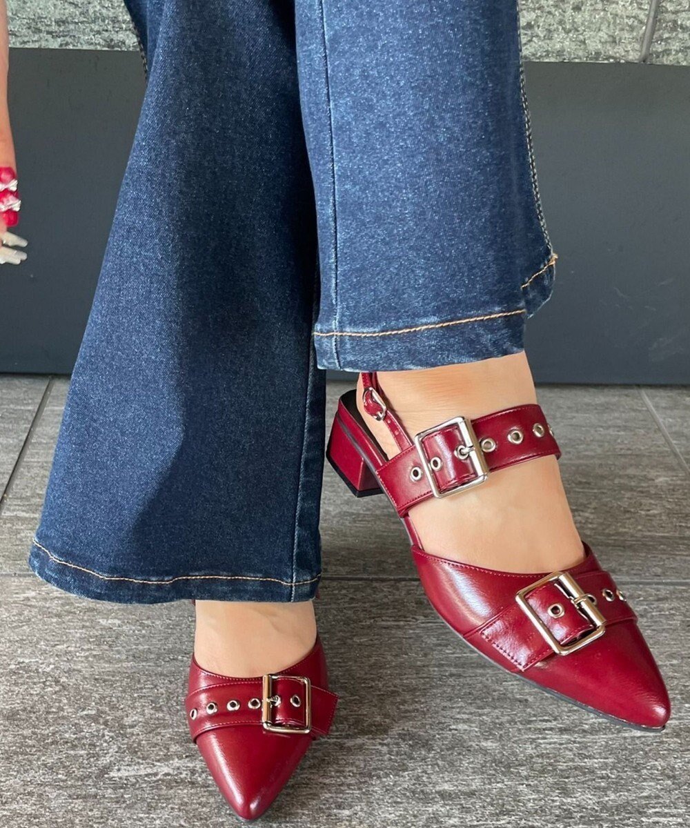 【ウィゴー/WEGO】のハトメベルトポインテッドシューズ インテリア・キッズ・メンズ・レディースファッション・服の通販 founy(ファニー) 　ファッション　Fashion　レディースファッション　WOMEN　ベルト　Belts　シューズ　Shoes　シルバー　Silver　シンプル　Simple　スマホ　Smartphone　トレンド　Trend　ワイン|ID: prp329100004436883 ipo3291000000031845388
