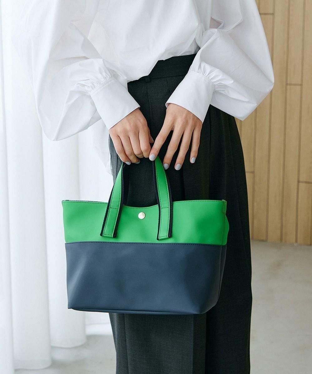 【トプカピ/TOPKAPI】の【Breath TOPKAPI】Bright ブライト カラーブロックミニ トートバッグ インテリア・キッズ・メンズ・レディースファッション・服の通販 founy(ファニー) 　ファッション　Fashion　レディースファッション　WOMEN　バッグ　Bag　サテン　Satin　フラップ　Flap　ブライト　Bright　ブロック　Block　ポケット　Pocket　軽量　Lightweight　グリーン|ID: prp329100004436986 ipo3291000000031925890