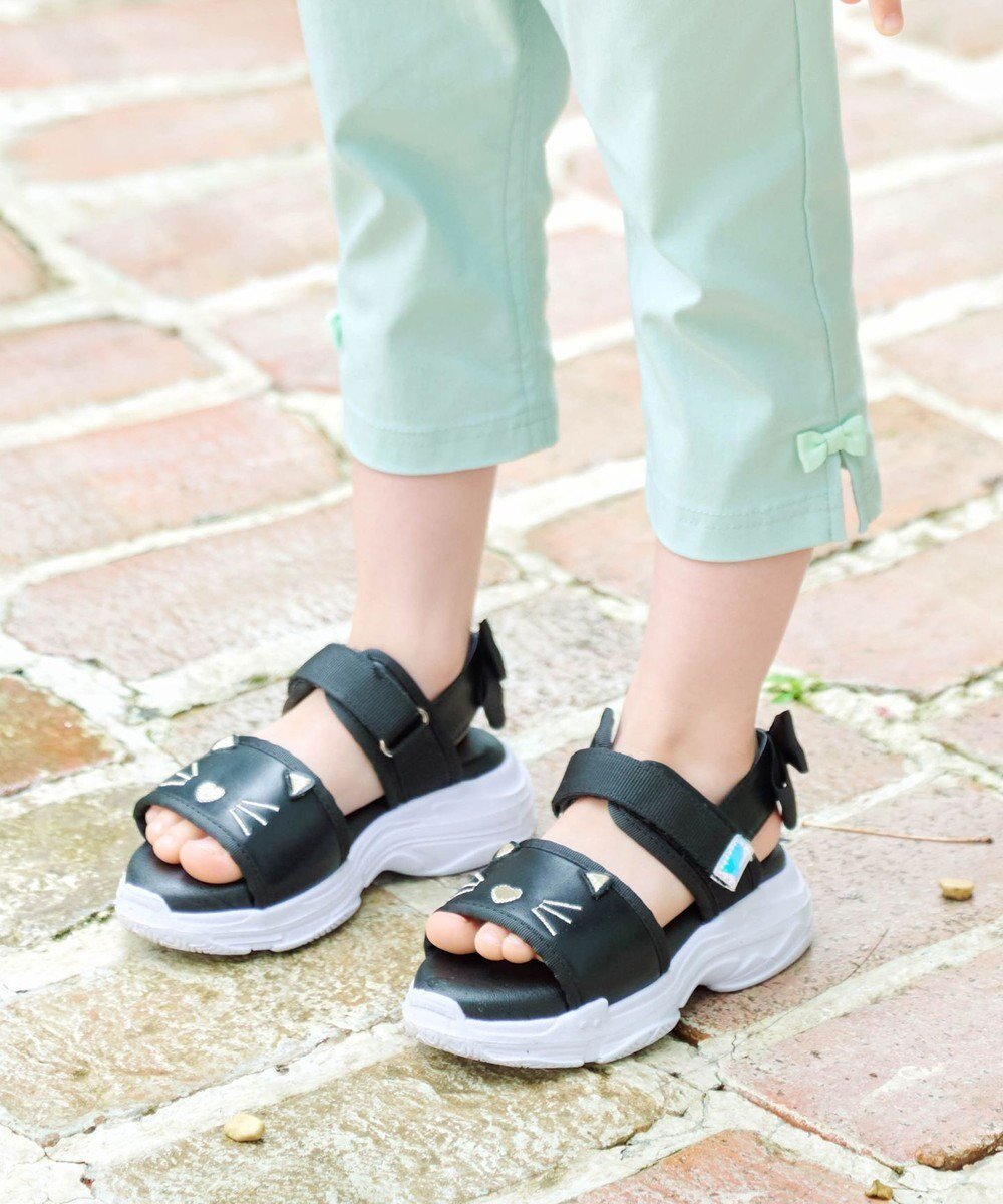 【エニファム/any FAM / KIDS】の厚底ニャンダル インテリア・キッズ・メンズ・レディースファッション・服の通販 founy(ファニー) 　ファッション　Fashion　キッズファッション　Fashion for Kids　厚底　Platform Shoes　春　Spring　サンダル　Sandals, Summer Shoes　スマホ　Smartphone, Mobile Device　ネコ　Cat, Feline Motif　人気　Popular, Best Seller　リボン　Ribbon, Bow　S/S・春夏　SS, Spring/Summer, Warm Season　再入荷　Restock / Back in Stock　夏　Summer　ブラック|ID: prp329100004437919 ipo3291000000032357983