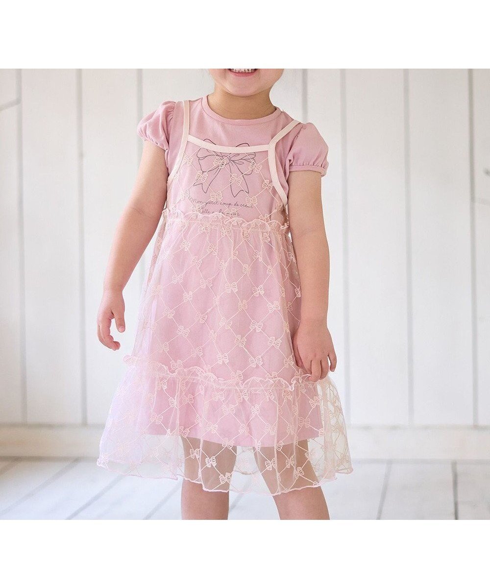 【エニファム/any FAM / KIDS】のチュールキャミソール付き ワンピース インテリア・キッズ・メンズ・レディースファッション・服の通販 founy(ファニー) 　ファッション　Fashion　キッズファッション　KIDS　ワンピース　Dress/Kids　キャミソール　Camisole　チュール　Tulle　トレンド　Trend　バレエ　Ballet　ポケット　Pocket　リボン　Ribbon　夏　Summer　春　Spring　S/S・春夏　Ss・Spring/Summer　ピンク|ID: prp329100004437923 ipo3291000000031211565