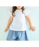 【エニファム/any FAM / KIDS】の袖スカラップ ボーダーTシャツ ラベンダー|ID: prp329100004437940 ipo3291000000030997219