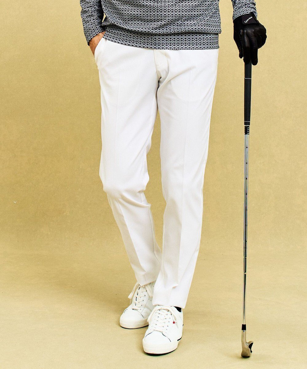 【23区 ゴルフ/23区GOLF / MEN】の【MEN】【接触冷感/UVケア】ウエストにジャストフィット ウエストムーブ パンツ 選べる5色展開 インテリア・キッズ・メンズ・レディースファッション・服の通販 founy(ファニー) 　ファッション　Fashion　メンズファッション　Fashion for Men　ボトムス　Bottoms　イエロー　Yellow　春　Spring　シンプル　Simple, Minimal　スマホ　Smartphone, Mobile Device　パターン　Pattern, Design Print　フィット　Fit, Slim Fit　ベーシック　Basic, Essential　ボトム　Bottoms, Lower Wear　ポケット　Pocket, Pocket Detail　S/S・春夏　SS, Spring/Summer, Warm Season　再入荷　Restock / Back in Stock　夏　Summer　ゴルフ　Golf　ホワイト系|ID: prp329100004437942 ipo3291000000032633613