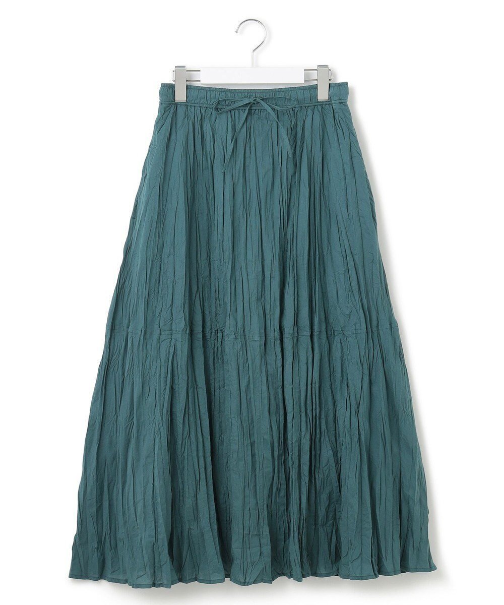 【ジェイプレスヨークストリート/J.PRESS YORK STREET】の【WOMEN】クリンクルフレアギャザー スカート インテリア・キッズ・メンズ・レディースファッション・服の通販 founy(ファニー) 　ファッション　Fashion　レディースファッション　Ladies' Fashion Online　スカート　Skirt　春　Spring　ショート　Short　S/S・春夏　Ss・Spring/Summer　おすすめ　Recommend　夏　Summer　旅行　Travel　エレガント 上品　Elegant　グリーン系|ID: prp329100004438039 ipo3291000000032209708