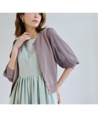 【ティアクラッセ/Tiaclasse】の【洗える】パフスリーブコンビカーディガン モカ|ID: prp329100004438052 ipo3291000000032553194