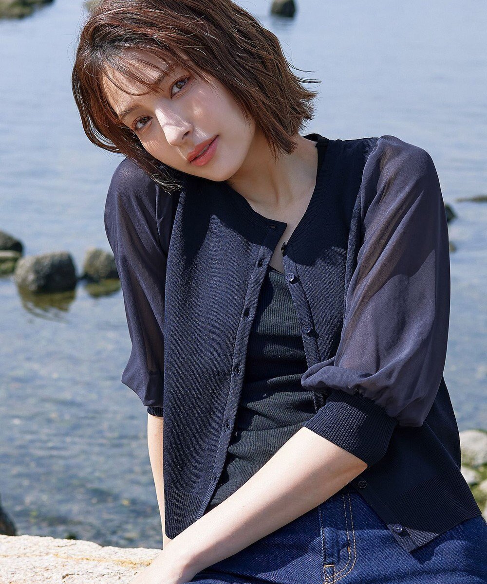 【ティアクラッセ/Tiaclasse】の【洗える】パフスリーブコンビカーディガン 人気、トレンドファッション・服の通販 founy(ファニー) ファッション Fashion レディースファッション Fashion for Women トップス・カットソー Cut & Sew Tops カーディガン・羽織り Layered Style Cardigans おすすめ Recommended / Our Picks アクセサリー Fashion Accessories カーディガン Cardigan, Knitwear シフォン Chiffon, Lightweight Fabric チュニック Tunic, Long Top ポケット Pocket, Pocket Detail 再入荷 Restock / Back in Stock 夏 Summer 新作・新入荷 New Arrivals / New In 春 Spring S/S・春夏 SS, Spring/Summer, Warm Season 洗える Machine Washable other-1|ID: prp329100004438052 ipo3291000000034275922