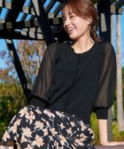 【ティアクラッセ/Tiaclasse】の【洗える】パフスリーブコンビカーディガン ブラック|ID: prp329100004438052 ipo3291000000034275931