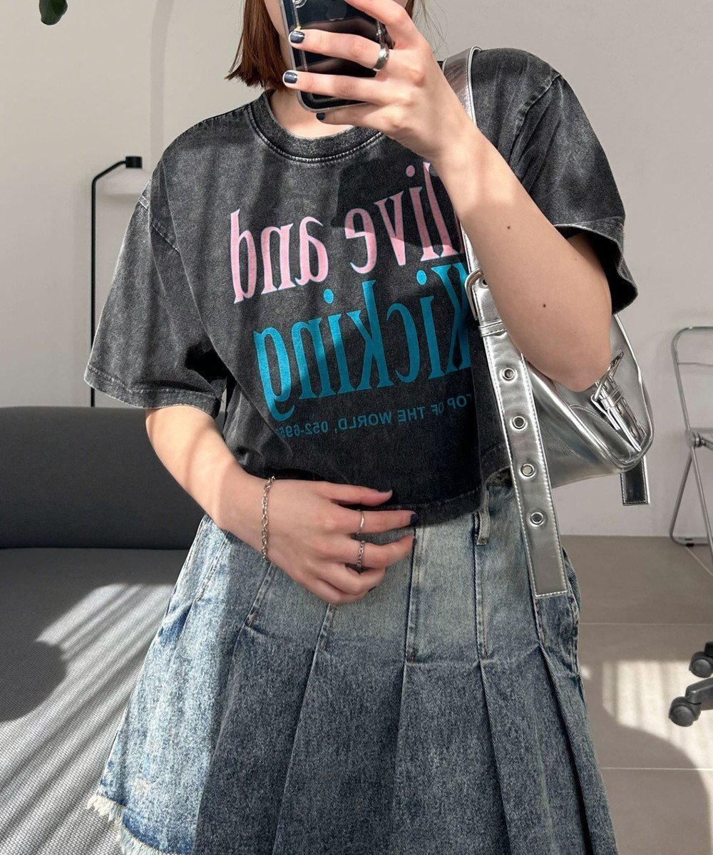 【ウィゴー/WEGO】のヴィンテージウォッシュグラフィックショートT インテリア・キッズ・メンズ・レディースファッション・服の通販 founy(ファニー) 　ファッション　Fashion　レディースファッション　WOMEN　トップス・カットソー　Tops/Tshirt　シャツ/ブラウス　Shirts/Blouses　ロング / Tシャツ　T-Shirts　カットソー　Cut and Sewn　おすすめ　Recommend　ウォッシュ　Wash　カットソー　Cut And Sew　キャミワンピース　Cami Dress　ショート　Short　スマホ　Smartphone　デニム　Denim　トレンド　Trend　ビスチェ　Bustier　レース　Race　再入荷　Restock/Back In Stock/Re Arrival　半袖　Short Sleeve　夏　Summer　春　Spring　S/S・春夏　Ss・Spring/Summer　柄6|ID: prp329100004438213 ipo3291000000031844711
