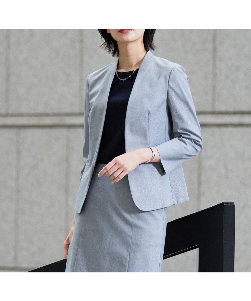 【ジェイ プレス/J.PRESS】の【セットアップ対応・洗える・撥水・防汚】コットンFITTYシャーク ノーカラー ジャケット インテリア・キッズ・メンズ・レディースファッション・服の通販 founy(ファニー) 　ファッション　Fashion　レディースファッション　Ladies' Fashion Online　アウター　Coat Outerwear　ジャケット　Jackets　ノーカラージャケット　No Collar Leather Jackets　ウォッシャブル　Washable　春　Spring　洗える　Washable　ジャケット　Jacket　セットアップ　Set Up　定番　Standard　人気　Popularity　バランス　Balance　ベーシック　Basic　S/S・春夏　Ss・Spring/Summer　おすすめ　Recommend　夏　Summer　セレモニー　Ceremony　ビジネス 仕事 通勤　Business　ライトグレー系|ID: prp329100004439300 ipo3291000000032050610