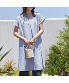 【ティアクラッセ/Tiaclasse】の【洗える】リネンミックススキッパーシャツワンピース ブルーグレーストライプ|ID: prp329100004439364 ipo3291000000032050298
