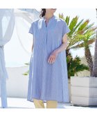 【ティアクラッセ/Tiaclasse】の【洗える】リネンミックススキッパーシャツワンピース サックスストライプ|ID: prp329100004439364 ipo3291000000032050303