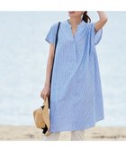 【ティアクラッセ/Tiaclasse】の【洗える】リネンミックススキッパーシャツワンピース サックスストライプ|ID: prp329100004439364 ipo3291000000032344256