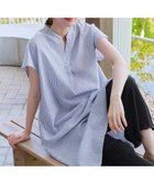 【ティアクラッセ/Tiaclasse】の【洗える】リネンミックススキッパーシャツワンピース ブルーグレーストライプ|ID: prp329100004439364 ipo3291000000033364007