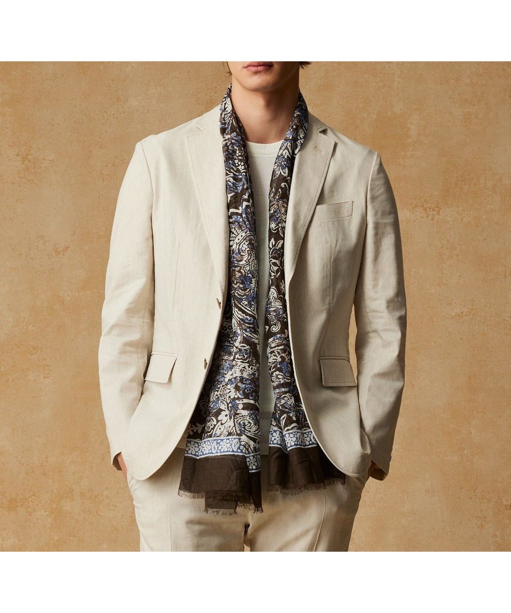 【ジョセフ アブード/JOSEPH ABBOUD / MEN】の【清涼/ストレッチ】ストレッチリネンシャンブレー ジャケット インテリア・キッズ・メンズ・レディースファッション・服の通販 founy(ファニー) 　ファッション　Fashion　メンズファッション　MEN　アウター　Coats Outerwear/Men　テーラードジャケット　Tailored Jackets　春　Spring　今季　This Season　シャンブレー　Chambray　ジャケット　Jacket　ストレッチ　Stretch　セットアップ　Set Up　テーラード　Tailored　プリント　Print　ポケット　Pocket　リネン　Linen　S/S・春夏　Ss・Spring/Summer　再入荷　Restock/Back In Stock/Re Arrival　夏　Summer　アイボリー系|ID: prp329100004441208 ipo3291000000031974949