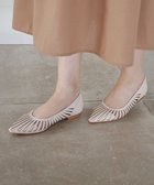 【ティアクラッセ/Tiaclasse】の【小倉優子さん着用・フラット ヒール2TYPE】ケージデザインシアーパンプス フラット:アイボリー|ID: prp329100004441319 ipo3291000000031962631