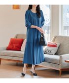 【ティアクラッセ/Tiaclasse】の【洗える】パフ袖ピンタックロングワンピース ブルー|ID: prp329100004441326 ipo3291000000033032123