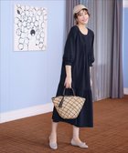 【ティアクラッセ/Tiaclasse】の【洗える】パフ袖ピンタックロングワンピース ネイビー|ID: prp329100004441326 ipo3291000000033032125