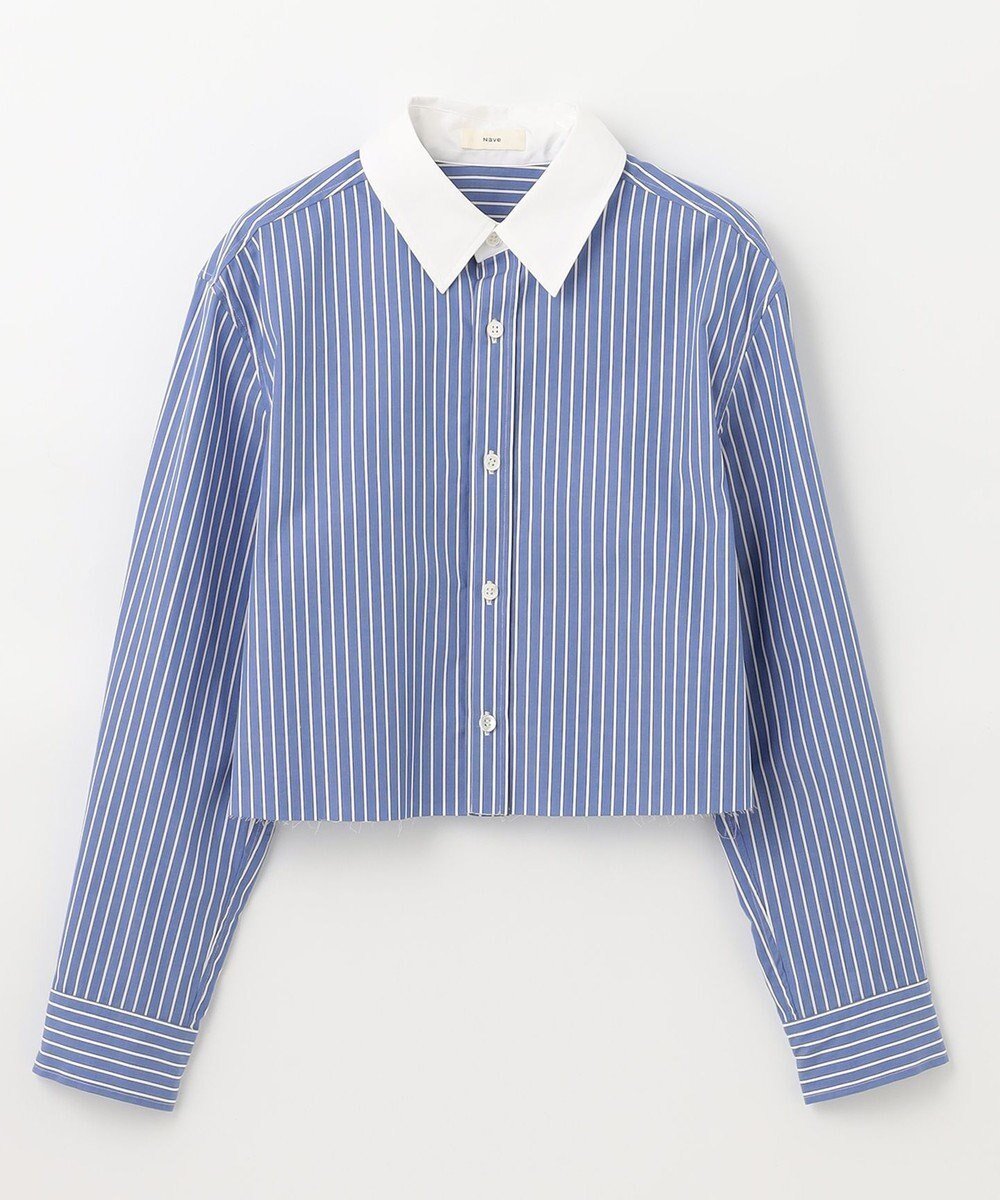 【ネイヴ/NAVE】の【Nave 洗える】クロップド シャツ インテリア・キッズ・メンズ・レディースファッション・服の通販 founy(ファニー) 　雑誌掲載アイテム　Magazine Items　ファッション雑誌　Fashion Magazines　リー　LEE　ヴェリィ　VERY　バイラ　BAILA　クラッシィ　CLASSY.　ファッション　Fashion　レディースファッション　WOMEN　トップス・カットソー　Tops/Tshirt　シャツ/ブラウス　Shirts/Blouses　オックス　Ox　洗える　Washable　9月号　September Issue　クラシカル　Classical　クロップド　Cropped　ストライプ　Stripe　雑誌　Magazine　タイプライター　Typewriter　8月号　August Issue　6月号　June Issue　A/W・秋冬　Aw・Autumn/Winter・Fw・Fall-Winter　S/S・春夏　Ss・Spring/Summer　夏　Summer　エレガント 上品　Elegant　ブルー系2|ID: prp329100004441337 ipo3291000000031989234