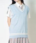 【ウィゴー/WEGO】の【SCHOOLITEM】ラインスクールニットベスト サックス|ID: prp329100004441534 ipo3291000000031987749