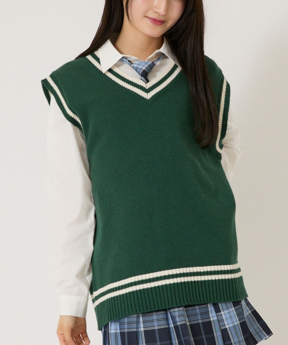 【ウィゴー/WEGO】の【SCHOOLITEM】ラインスクールニットベスト インテリア・キッズ・メンズ・レディースファッション・服の通販 founy(ファニー) 　ファッション　Fashion　レディースファッション　WOMEN　アウター　Coat Outerwear　トップス・カットソー　Tops/Tshirt　ニット　Knit Tops　ベスト/ジレ　Gilets/Vests　スウェット　Sweat　ベスト　Vest　再入荷　Restock/Back In Stock/Re Arrival　半袖　Short Sleeve　A/W・秋冬　Aw・Autumn/Winter・Fw・Fall-Winter　長袖　Long Sleeve　グリーン|ID: prp329100004441534 ipo3291000000032287293