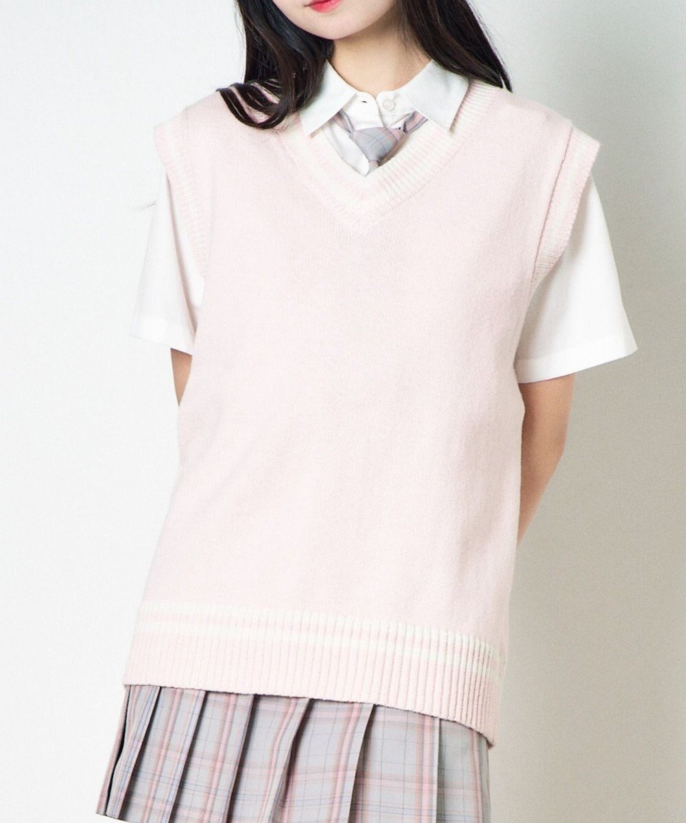 【ウィゴー/WEGO】の【SCHOOLITEM】ラインスクールニットベスト インテリア・キッズ・メンズ・レディースファッション・服の通販 founy(ファニー) 　ファッション　Fashion　レディースファッション　WOMEN　アウター　Coat Outerwear　トップス・カットソー　Tops/Tshirt　ニット　Knit Tops　ベスト/ジレ　Gilets/Vests　スウェット　Sweat　ベスト　Vest　再入荷　Restock/Back In Stock/Re Arrival　半袖　Short Sleeve　A/W・秋冬　Aw・Autumn/Winter・Fw・Fall-Winter　長袖　Long Sleeve　ライトピンク|ID: prp329100004441534 ipo3291000000032287294