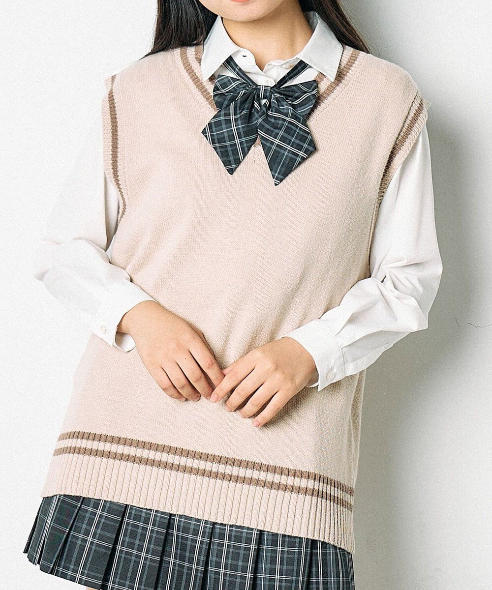 【ウィゴー/WEGO】の【SCHOOLITEM】ラインスクールニットベスト インテリア・キッズ・メンズ・レディースファッション・服の通販 founy(ファニー) 　ファッション　Fashion　レディースファッション　WOMEN　アウター　Coat Outerwear　トップス・カットソー　Tops/Tshirt　ニット　Knit Tops　ベスト/ジレ　Gilets/Vests　スウェット　Sweat　ベスト　Vest　再入荷　Restock/Back In Stock/Re Arrival　半袖　Short Sleeve　A/W・秋冬　Aw・Autumn/Winter・Fw・Fall-Winter　長袖　Long Sleeve　ベージュ|ID: prp329100004441534 ipo3291000000032287297
