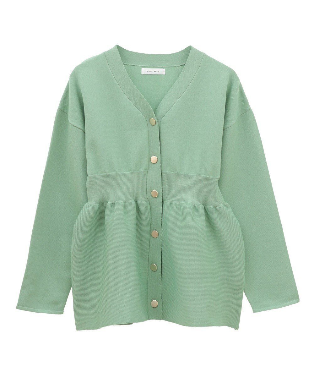 【グリーンパークス/Green Parks】の・ANDSEARCH ペプラムニットカーディガン インテリア・キッズ・メンズ・レディースファッション・服の通販 founy(ファニー) 　ファッション　Fashion　レディースファッション　WOMEN　トップス・カットソー　Tops/Tshirt　ニット　Knit Tops　カーディガン　Cardigans　おすすめ　Recommend　カーディガン　Cardigan　シンプル　Simple　ペプラム　Peplum　ポケット　Pocket　メタル　Metal　夏　Summer　春　Spring　S/S・春夏　Ss・Spring/Summer　Green|ID: prp329100004441590 ipo3291000000031991410