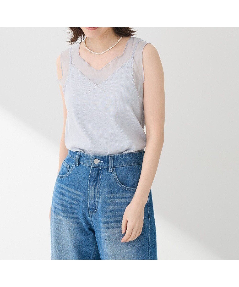 【グリーンパークス/Green Parks】の・SUGAR SPOON シアー切替タンクトップ インテリア・キッズ・メンズ・レディースファッション・服の通販 founy(ファニー) 　ファッション　Fashion　レディースファッション　WOMEN　トップス・カットソー　Tops/Tshirt　おすすめ　Recommend　インナー　Inner　カーディガン　Cardigan　シアー　Sheer　タンク　Tank　ポケット　Pocket　切替　Switching　夏　Summer　春　Spring　S/S・春夏　Ss・Spring/Summer　Light Gray|ID: prp329100004441651 ipo3291000000031743974
