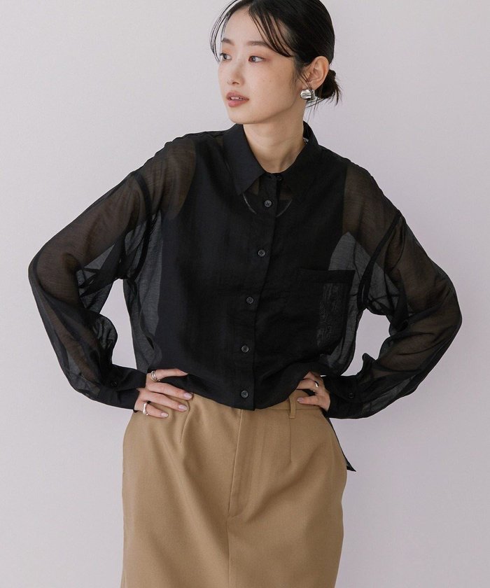 【アメリカンホリック/AMERICAN HOLIC】のシアーシャツ インテリア・キッズ・メンズ・レディースファッション・服の通販 founy(ファニー) https://founy.com/ ファッション Fashion レディースファッション Fashion for Women トップス・カットソー Cut & Sew Tops シャツ・ブラウス・オフィスカジュアル Elegant Blouses & Button-Ups エアリー Airy Texture スリット Slit, Slit Detail ダウン Down, Puffer ダブル Double, Double-Breasted ベーシック Basic, Essential ボトム Bottoms, Lower Wear 夏 Summer 春 Spring S/S・春夏 SS, Spring/Summer, Warm Season |ID: prp329100004441663 ipo3291000000033658833
