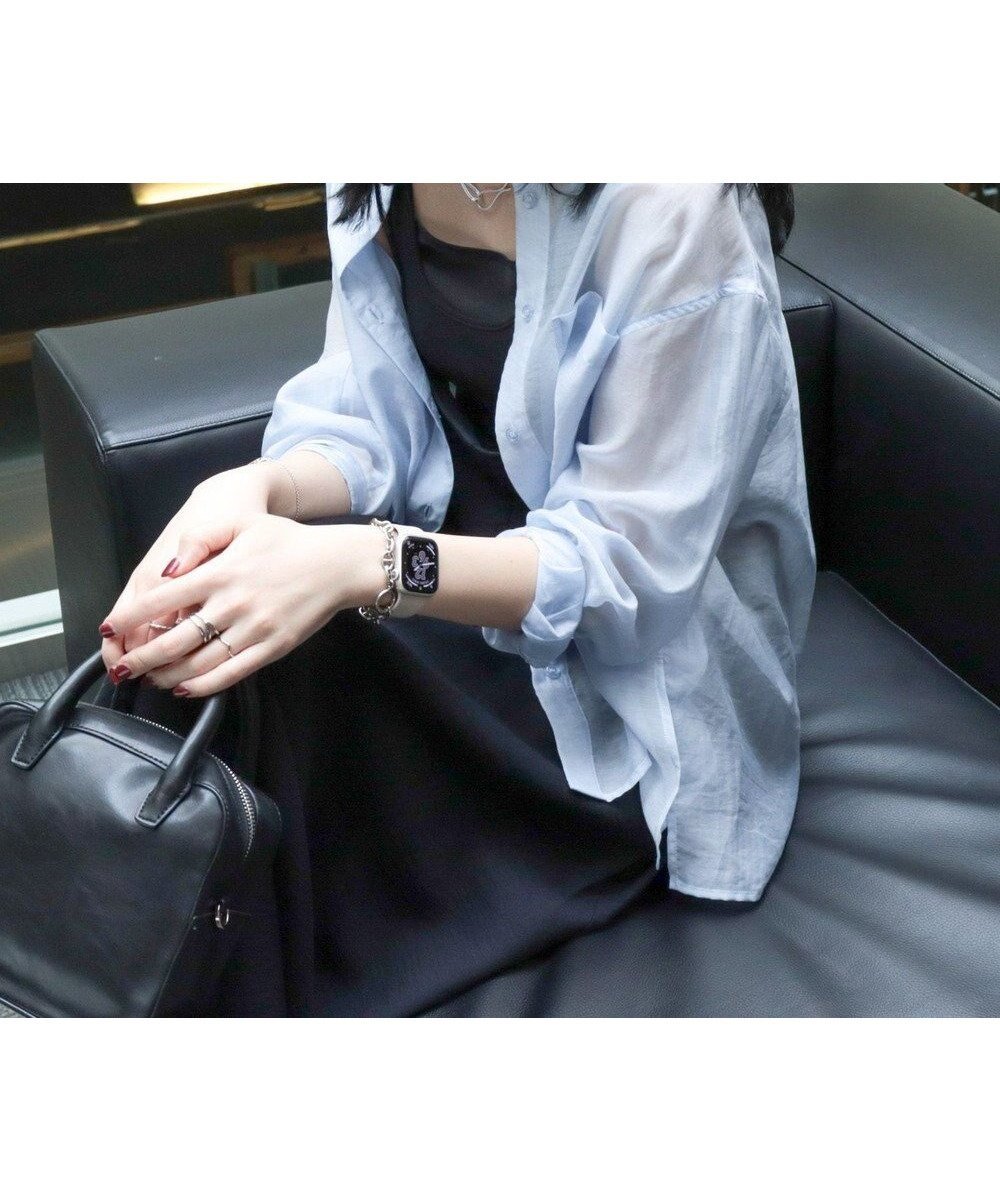【アメリカンホリック/AMERICAN HOLIC】のシアーシャツ インテリア・キッズ・メンズ・レディースファッション・服の通販 founy(ファニー) 　ファッション　Fashion　レディースファッション　Fashion for Women　トップス・カットソー　Cut & Sew Tops　シャツ・ブラウス・オフィスカジュアル　Elegant Blouses & Button-Ups　エアリー　Airy Texture　スリット　Slit, Slit Detail　ダウン　Down, Puffer　ダブル　Double, Double-Breasted　ベーシック　Basic, Essential　ボトム　Bottoms, Lower Wear　夏　Summer　春　Spring　S/S・春夏　SS, Spring/Summer, Warm Season　Sax|ID: prp329100004441663 ipo3291000000033658837