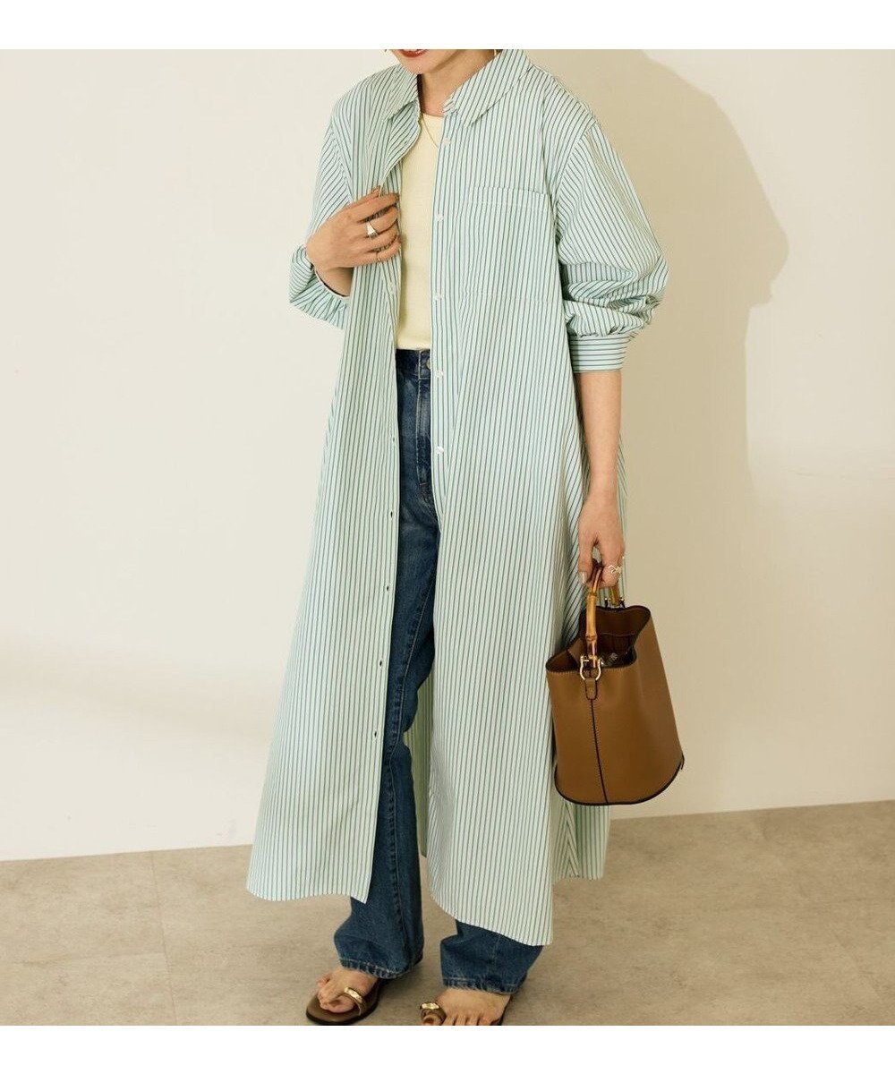 【アメリカンホリック/AMERICAN HOLIC】のシャツワンピース インテリア・キッズ・メンズ・レディースファッション・服の通販 founy(ファニー) 　ファッション　Fashion　レディースファッション　WOMEN　ワンピース　Dress　シャツワンピース　Shirt Dresses　おすすめ　Recommend　ストライプ　Stripe　ダウン　Down　トレンド　Trend　ビスチェ　Bustier　ベスト　Vest　ロング　Long　夏　Summer　春　Spring　S/S・春夏　Ss・Spring/Summer　Green|ID: prp329100004441666 ipo3291000000031891695