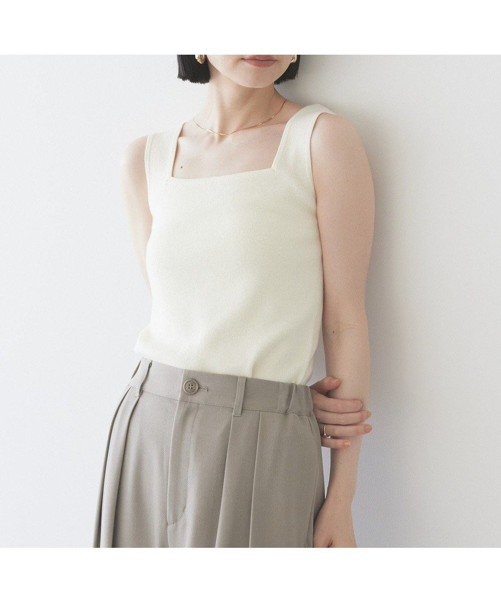 【アメリカンホリック/AMERICAN HOLIC】の総針スクエアタンクトップ 人気、トレンドファッション・服の通販 founy(ファニー) 　ファッション　Fashion　レディースファッション　Fashion for Women　トップス・カットソー　Cut & Sew Tops　コンパクト　Compact, Small Size　シンプル　Simple, Minimal　スクエア　Square, Square Shape　タンク　Tank Top, Sleeveless Top　フェミニン　Feminine, Girly　ラウンド　Round, Round Neck　リブニット　Rib Knit, Ribbed Knit　夏　Summer　春　Spring　S/S・春夏　SS, Spring/Summer, Warm Season　 other-1|ID: prp329100004441686 ipo3291000000033555302