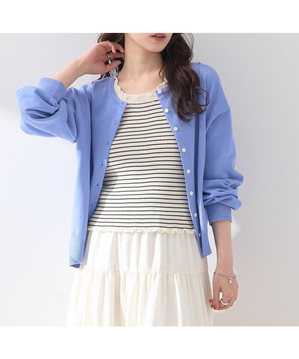 【アースミュージックアンドエコロジー/earth music&ecology】のUVカット加工クルーネックニットカーディガン 人気、トレンドファッション・服の通販 founy(ファニー) 　ファッション　Fashion　レディースファッション　WOMEN　トップス・カットソー　Tops/Tshirt　ニット　Knit Tops　カーディガン　Cardigans　おすすめ　Recommend　カーディガン　Cardigan　コンパクト　Compact　シンプル　Simple　ボトム　Bottom　ポケット　Pocket　夏　Summer　春　Spring　S/S・春夏　Ss・Spring/Summer　 other-1|ID: prp329100004441693 ipo3291000000032021716