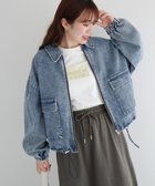【グリーンパークス/Green Parks】の・ELENCARE DUE デニムステンカラーブルゾ Light Indigo|ID: prp329100004441760 ipo3291000000032039460