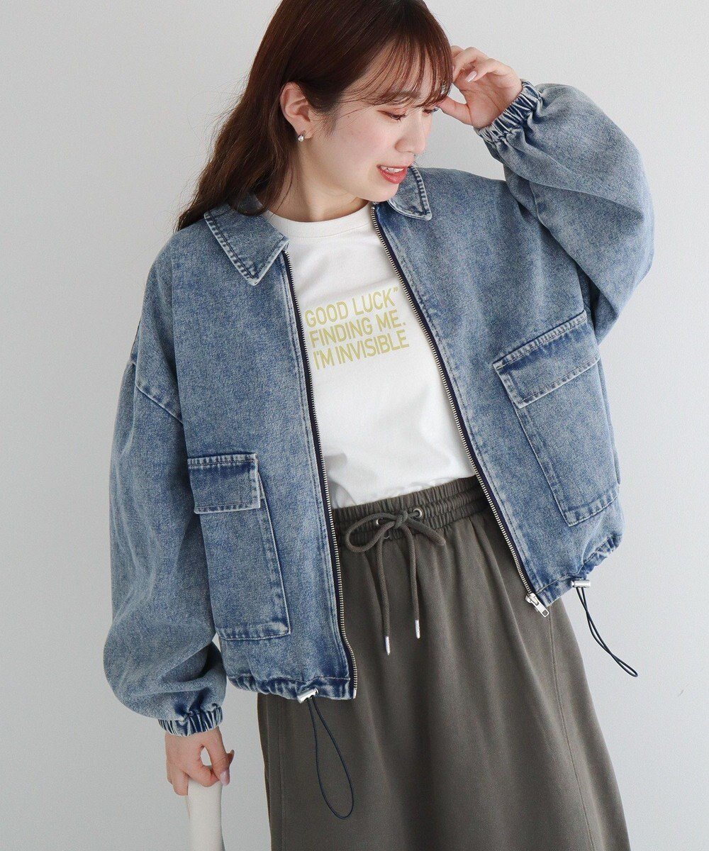 【グリーンパークス/Green Parks】の・ELENCARE DUE デニムステンカラーブルゾ インテリア・キッズ・メンズ・レディースファッション・服の通販 founy(ファニー) 　ファッション　Fashion　レディースファッション　WOMEN　アウター　Coat Outerwear　ジャケット　Jackets　ブルゾン　Blouson/Jackets　おすすめ　Recommend　ジャケット　Jacket　デニム　Denim　フェミニン　Feminine　ブルゾン　Blouson　ポケット　Pocket　ヴィンテージ　Vintage　夏　Summer　春　Spring　S/S・春夏　Ss・Spring/Summer　Light Indigo|ID: prp329100004441760 ipo3291000000032039460