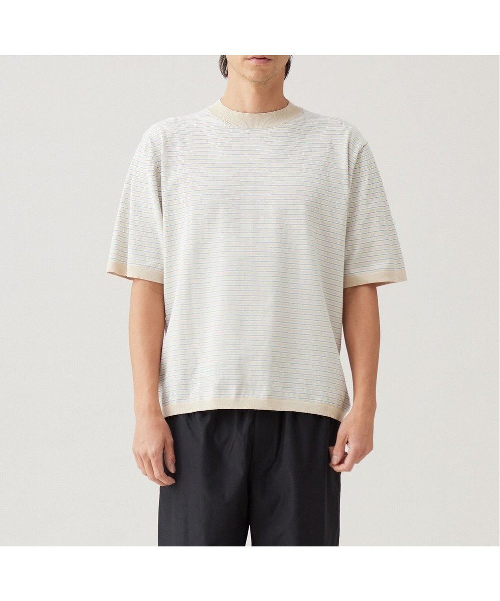【アンフィーロ/UNFILO / MEN】の【洗える/接触冷感/遮熱/UVケア】スゴ機能美 ニット クルーネック インテリア・キッズ・メンズ・レディースファッション・服の通販 founy(ファニー) 　ファッション　Fashion　メンズファッション　MEN　トップス・カットソー　Tops/Tshirt/Men　ニット　Knit Tops　インナー　Inner　ウォッシャブル　Washable　春　Spring　洗える　Washable　カーディガン　Cardigan　ジャケット　Jacket　セーター　Sweater　ポロシャツ　Polo Shirt　ロング　Long　S/S・春夏　Ss・Spring/Summer　夏　Summer　エレガント 上品　Elegant　ベージュボーダー|ID: prp329100004442590 ipo3291000000031738000