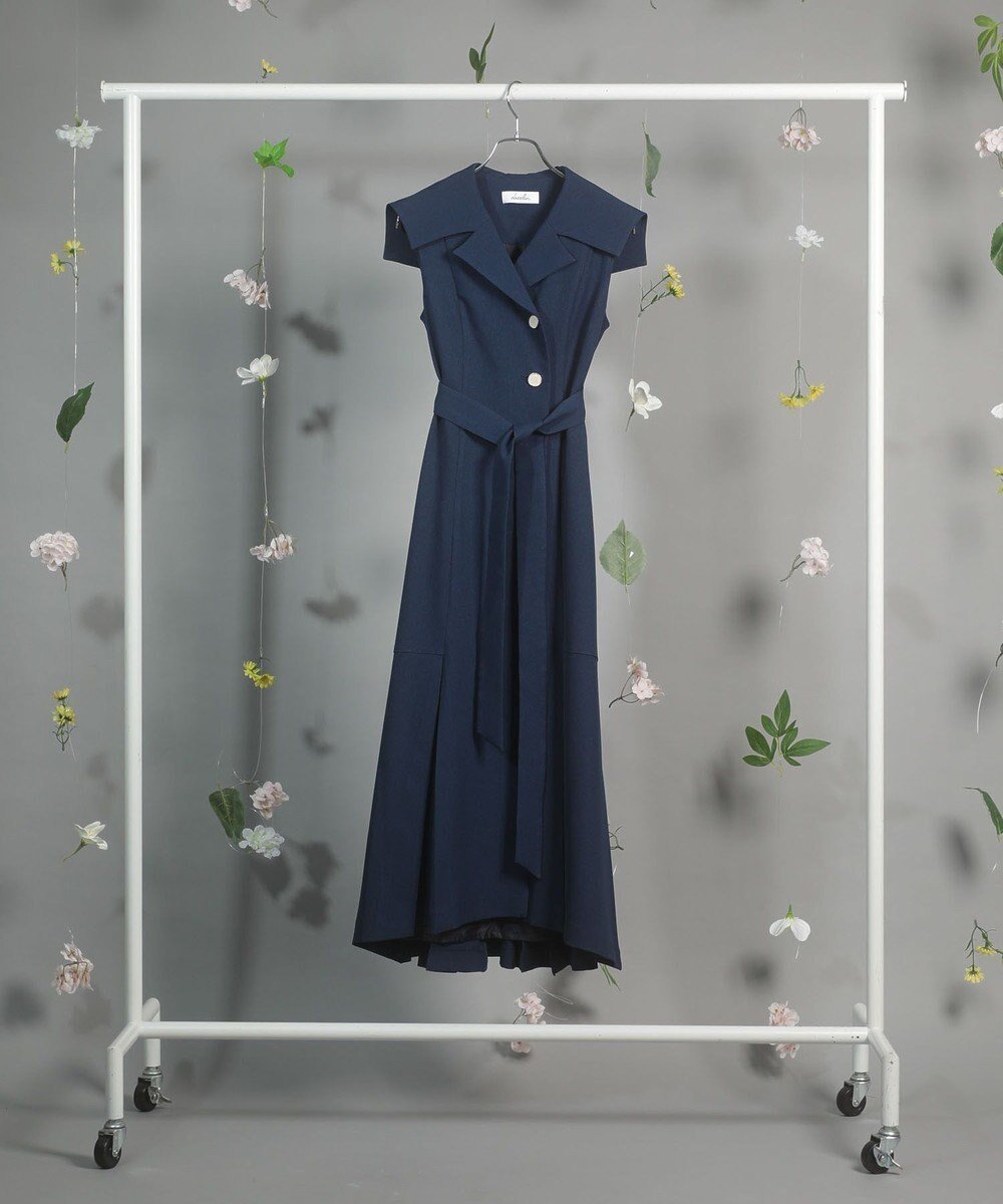 【グリーンパークス/Green Parks】のdazzlin トレンチ風ワンピース インテリア・キッズ・メンズ・レディースファッション・服の通販 founy(ファニー) 　ファッション　Fashion　レディースファッション　WOMEN　ワンピース　Dress　クラシカル　Classical　トレンチ　Trench　フロント　Front　ポケット　Pocket　ロング　Long　夏　Summer　春　Spring　S/S・春夏　Ss・Spring/Summer　Navy|ID: prp329100004443522 ipo3291000000031923436