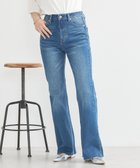 【アースミュージックアンドエコロジー/earth music&ecology】のセルフカットフレアデニムパンツ Medium Indigo|ID: prp329100004443565 ipo3291000000033441407