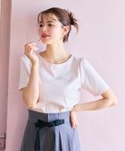 【フェルゥ/Feroux】の【洗える】ワンポイント刺繍Tシャツ ピンク系|ID: prp329100004443634 ipo3291000000031924762