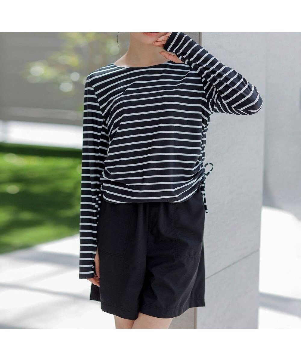 【エニィ スィス/any SiS】の【3SET】マリン スイムウェア インテリア・キッズ・メンズ・レディースファッション・服の通販 founy(ファニー) 　ファッション　Fashion　レディースファッション　Ladies' Fashion Online　水着　Swimwear　水着　Swimwear　インナー　Inner　ウォッシャブル　Washable　春　Spring　洗える　Washable　ショーツ　Shorts　ジャージ　Jersey　ストレッチ　Stretch　セットアップ　Set Up　ティアード　Tiered　長袖　Long Sleeve　フィット　Fit　フェミニン　Feminine　ボーダー　Border　ポケット　Pocket　メッシュ　Mesh　水着　Swimsuit　リボン　Ribbon　S/S・春夏　Ss・Spring/Summer　おすすめ　Recommend　夏　Summer　エレガント 上品　Elegant　NEW・新作・新着・新入荷　New Arrivals　スレート×オフストライプ×ブラック|ID: prp329100004443637 ipo3291000000032635349