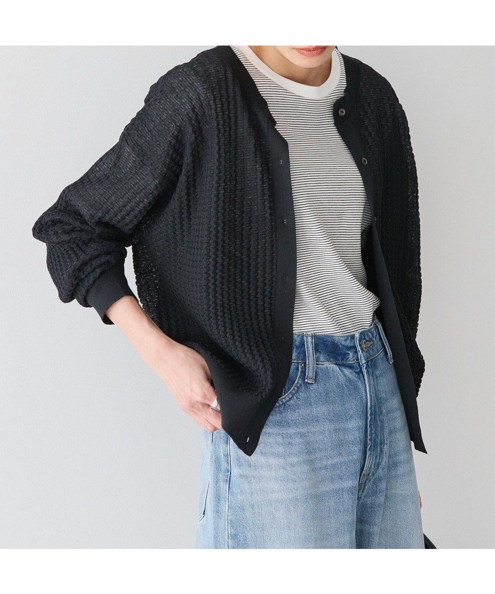 【アメリカンホリック/AMERICAN HOLIC】の柄編みニットカーディガン インテリア・キッズ・メンズ・レディースファッション・服の通販 founy(ファニー) 　ファッション　Fashion　レディースファッション　Fashion for Women　トップス・カットソー　Cut & Sew Tops　ニット　Knit Tops & Sweaters　カーディガン・羽織り　Layered Style Cardigans　おすすめ　Recommended / Our Picks　カーディガン　Cardigan, Knitwear　シンプル　Simple, Minimal　ボトム　Bottoms, Lower Wear　ポケット　Pocket, Pocket Detail　夏　Summer　春　Spring　S/S・春夏　SS, Spring/Summer, Warm Season　軽量　Lightweight, Ultra Light　Black|ID: prp329100004443723 ipo3291000000032332933