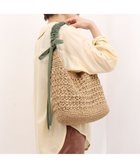 【アンビリオン/UNBILLION】のカシュカシュ cachecache / ドロストギャザーハンドル柄編2wayトート グリーン|ID: prp329100004443819 ipo3291000000031924699