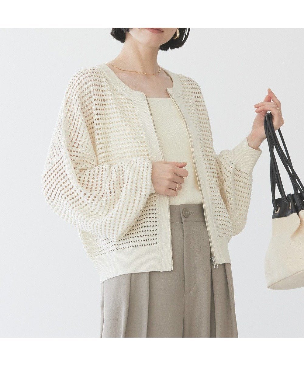 【アメリカンホリック/AMERICAN HOLIC】のジップアップメッシュニットカーディガン 人気、トレンドファッション・服の通販 founy(ファニー) 　ファッション　Fashion　レディースファッション　WOMEN　トップス・カットソー　Tops/Tshirt　ニット　Knit Tops　カーディガン　Cardigans　おすすめ　Recommend　インナー　Inner　カーディガン　Cardigan　スリーブ　Sleeve　メッシュ　Mesh　再入荷　Restock/Back In Stock/Re Arrival　夏　Summer　春　Spring　S/S・春夏　Ss・Spring/Summer　 other-1|ID: prp329100004443832 ipo3291000000031983862