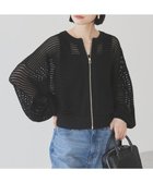 【アメリカンホリック/AMERICAN HOLIC】のジップアップメッシュニットカーディガン Black|ID: prp329100004443832 ipo3291000000033714539