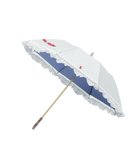 【ムーンバット/MOONBAT】の【遮光/晴雨兼用日傘】POLO RALPH LAUREN ポロラルフローレン 折りたたみ日傘 ストライプフリル ダークブルー|ID: prp329100004444475 ipo3291000000031925055