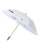 【ムーンバット/MOONBAT】の【遮光/晴雨兼用日傘】POLO RALPH LAUREN(ポロラルフローレン)折りたたみ日傘 ストライプフリル 遮熱 遮光 UV スカイブルー|ID: prp329100004444475 ipo3291000000032601212
