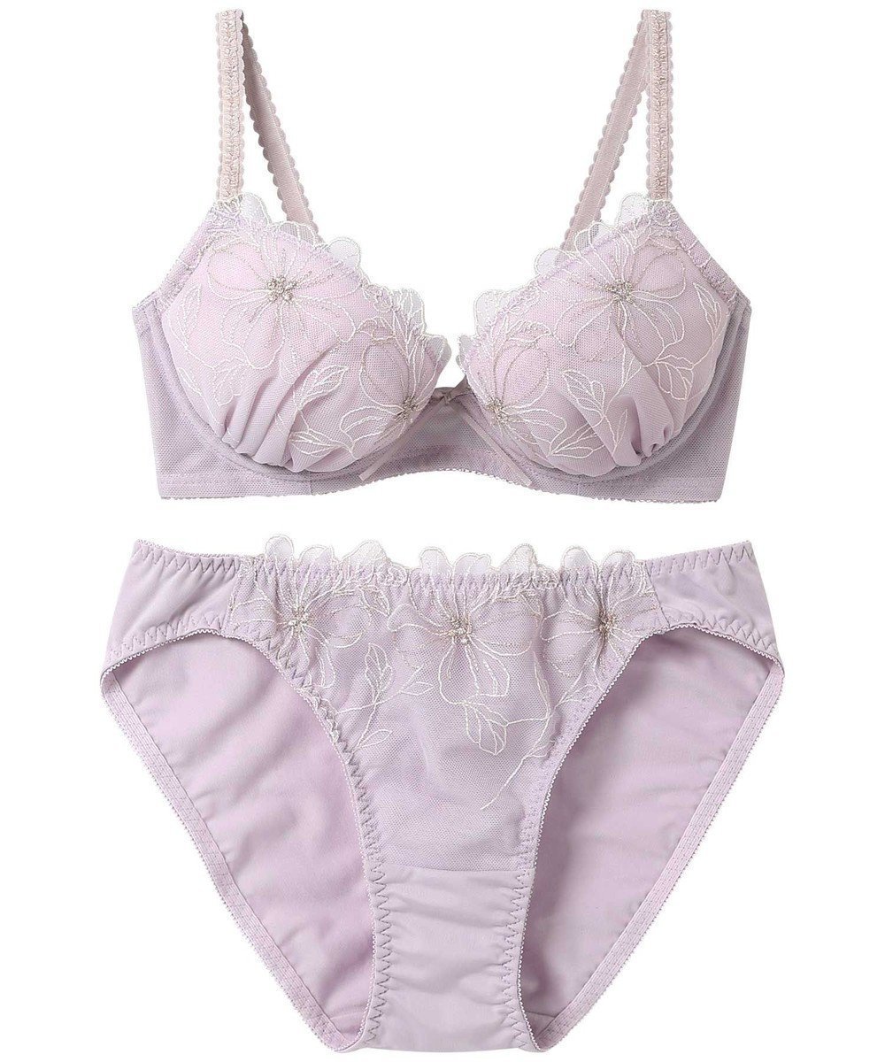 【アンフィ/AMPHI】のブラジャー ショーツセット 自然なまる胸メイク 【ブラ&ショーツセット】 上下セット ブラ BCC231 アンフィ/ワコール インテリア・キッズ・メンズ・レディースファッション・服の通販 founy(ファニー) 　ファッション　Fashion　レディースファッション　Fashion for Women　アンダー　Underwear Essentials　クラシカル　Classical, Vintage-Inspired　ショーツ　Shorts, Short Pants　スリット　Slit, Slit Detail　フロント　Front, Front Design　ブラジャー　Bra, Lingerie　モチーフ　Motif, Design Theme　ラップ　Wrap, Wrap Design　リボン　Ribbon, Bow　レース　Lace, Lace Fabric　ワイヤー　Wire, Wired Bra　パープル|ID: prp329100004444547 ipo3291000000033574893