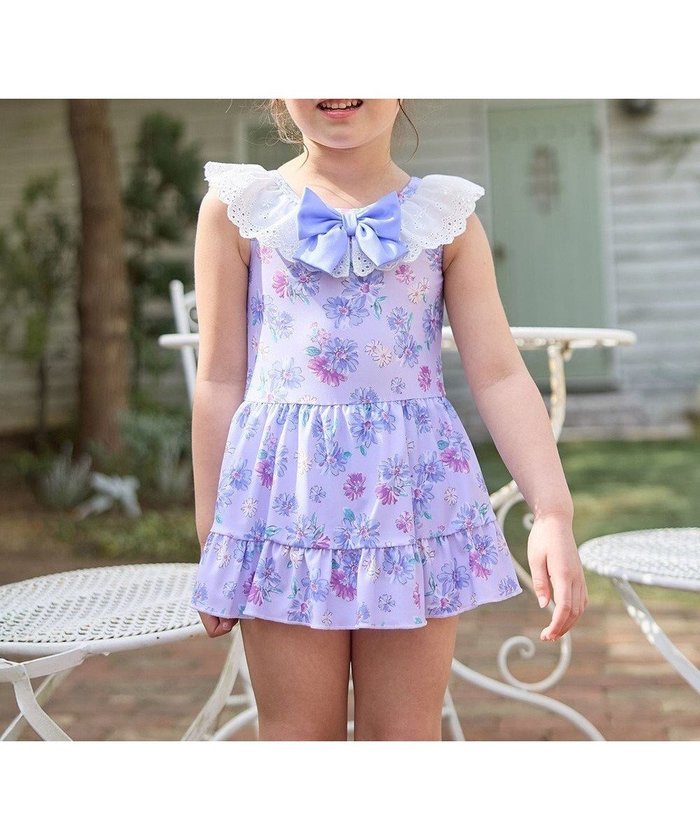 【エニファム/any FAM / KIDS】の花柄×レース ワンピース水着 インテリア・キッズ・メンズ・レディースファッション・服の通販 founy(ファニー) https://founy.com/ ファッション Fashion キッズファッション KIDS ガーリー Girly ラベンダー Lavender リボン Ribbon レース Race 夏 Summer 春 Spring S/S・春夏 Ss・Spring/Summer 水着 Swimsuit |ID: prp329100004444733 ipo3291000000031065907
