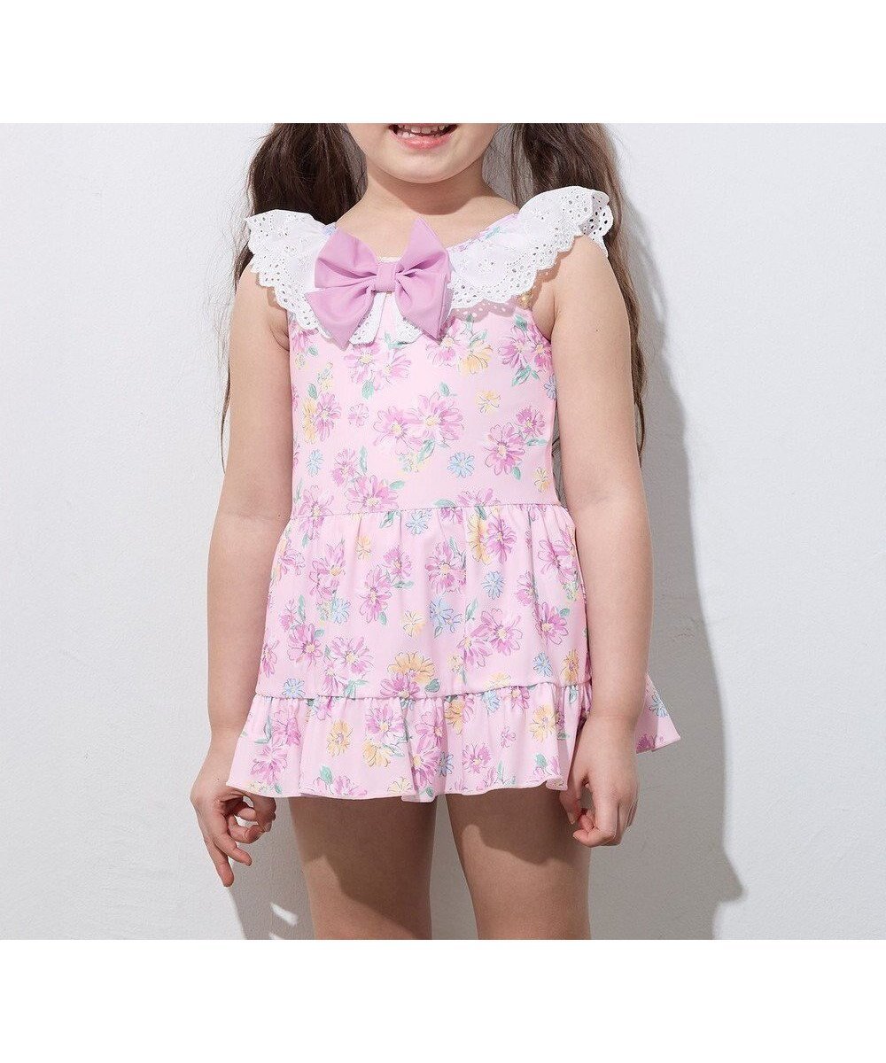 【エニファム/any FAM / KIDS】の花柄×レース ワンピース水着 インテリア・キッズ・メンズ・レディースファッション・服の通販 founy(ファニー) 　ファッション　Fashion　キッズファッション　KIDS　ガーリー　Girly　ラベンダー　Lavender　リボン　Ribbon　レース　Race　夏　Summer　春　Spring　S/S・春夏　Ss・Spring/Summer　水着　Swimsuit　ピンク|ID: prp329100004444733 ipo3291000000031065909
